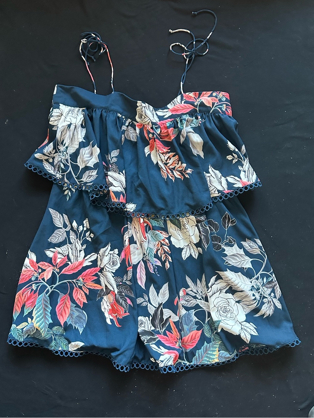 Wish Australia Nordstroms Navy Floral Spaghetti Strap dress Large AU 14 - Picture 3 of 16